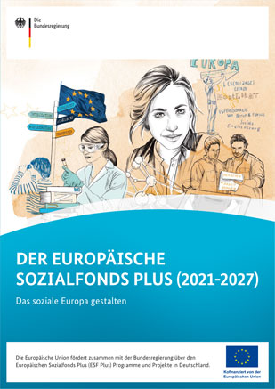Cover: ESF Plus-Programmbroschüre: Der Europäische Sozialfonds  Plus - Förderperiode 2021-2027